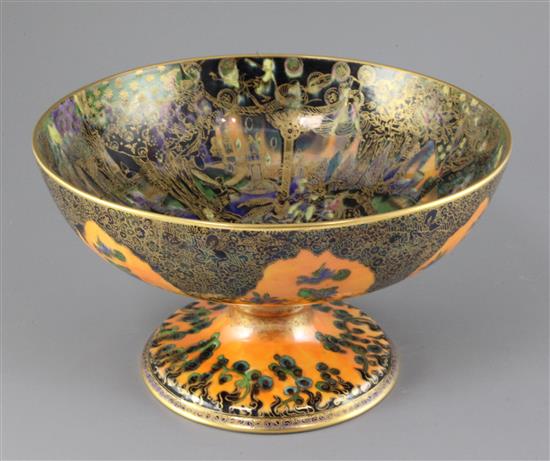 Daisy Makeig-Jones for Wedgwood- Fairy Gondola. A flame fairyland lustre chalice bowl, c.1924, diameter 27cm, height 15.5cm